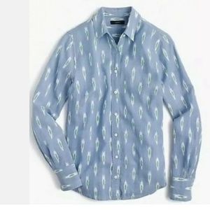J Crew Perfect Ikat Shirt  Size 12